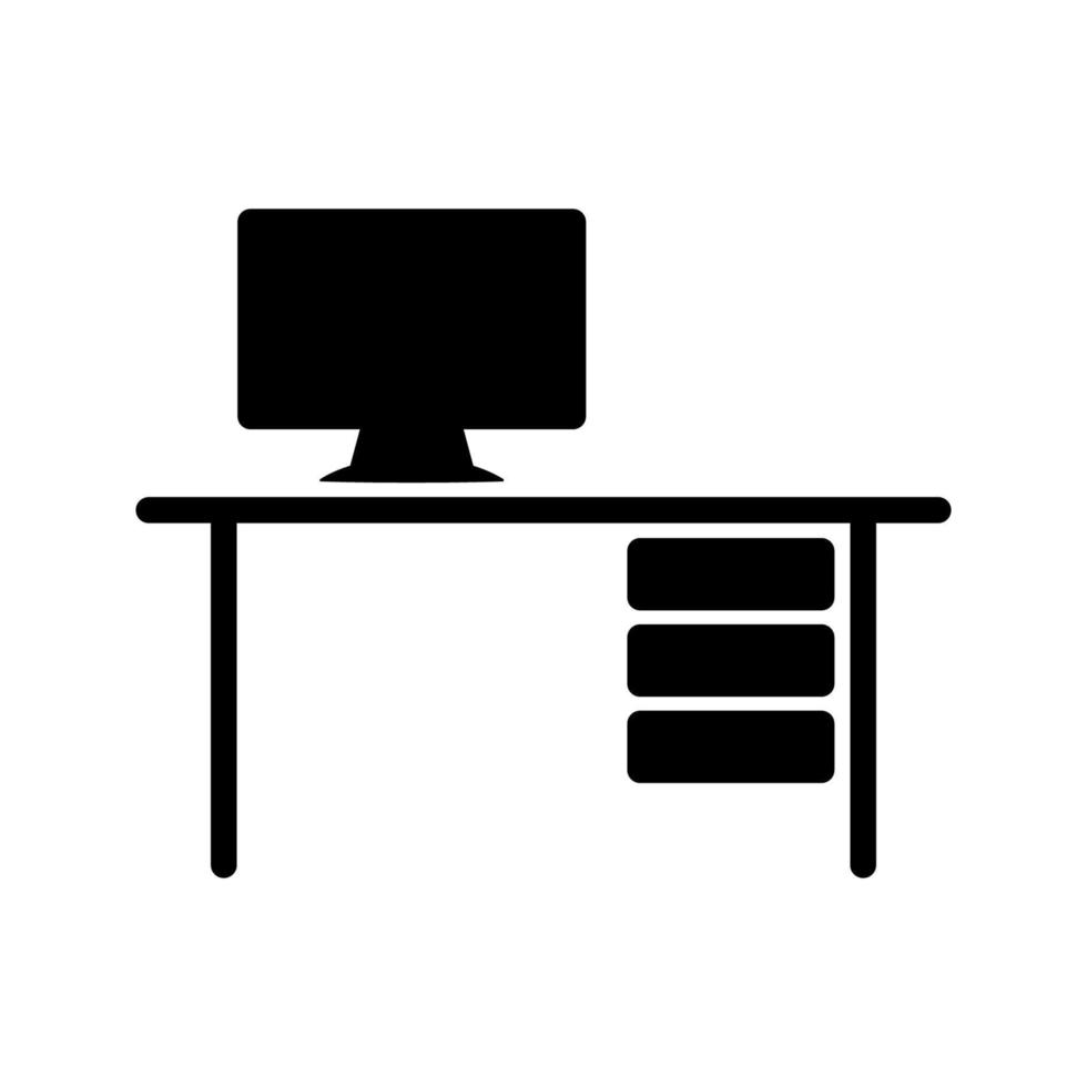 gráfico de ilustração vetorial de ícone de mesa de escritório vetor