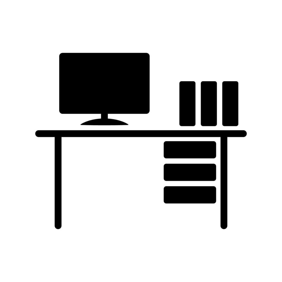 gráfico de ilustração vetorial de ícone de mesa de escritório vetor