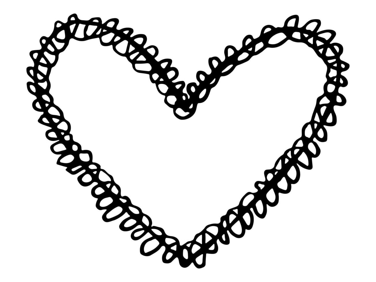 ilustração de coração simples mão desenhada. doodle de coração bonito dia dos namorados. clipart de amor vetor