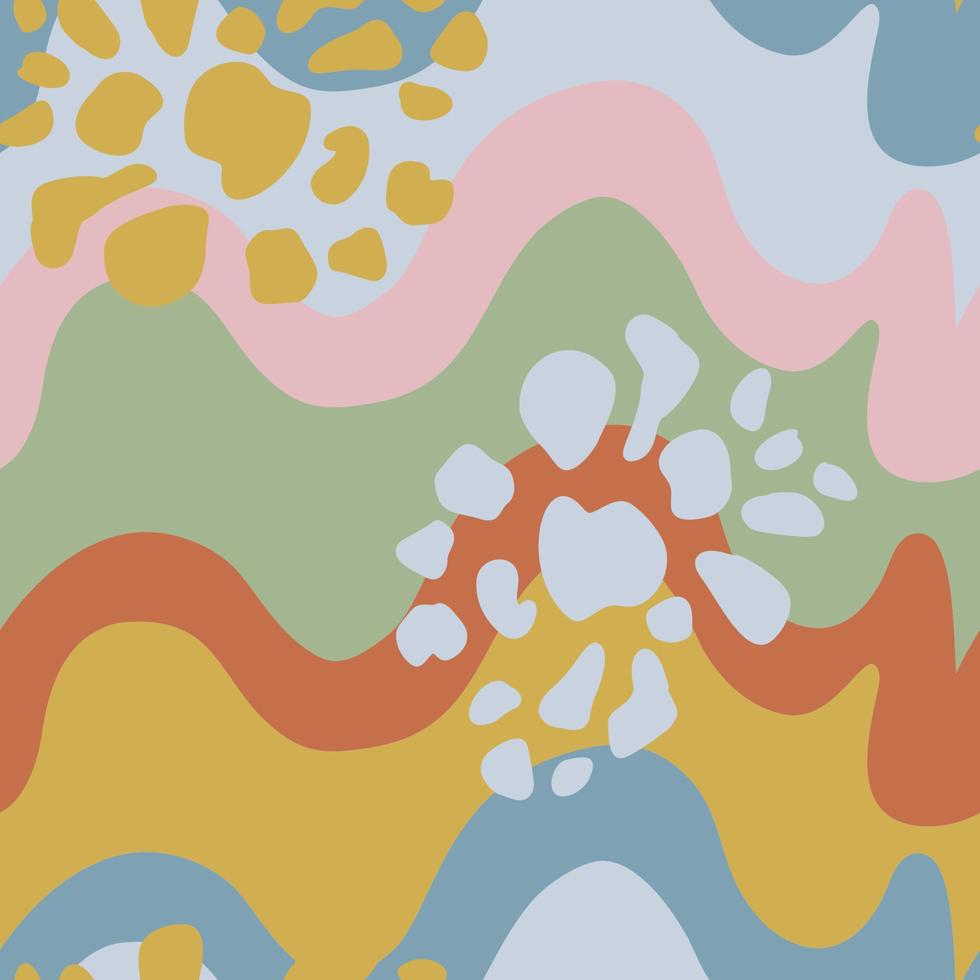 mão desenhada doodle abstrato colorido retrô dos anos 70 formas padrão perfeito vetor