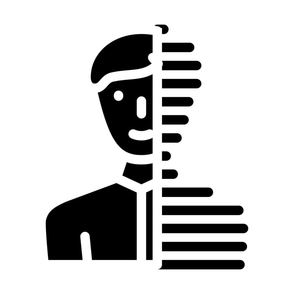 sinal de ilustração de vetor de ícone de glifo de retrato digital