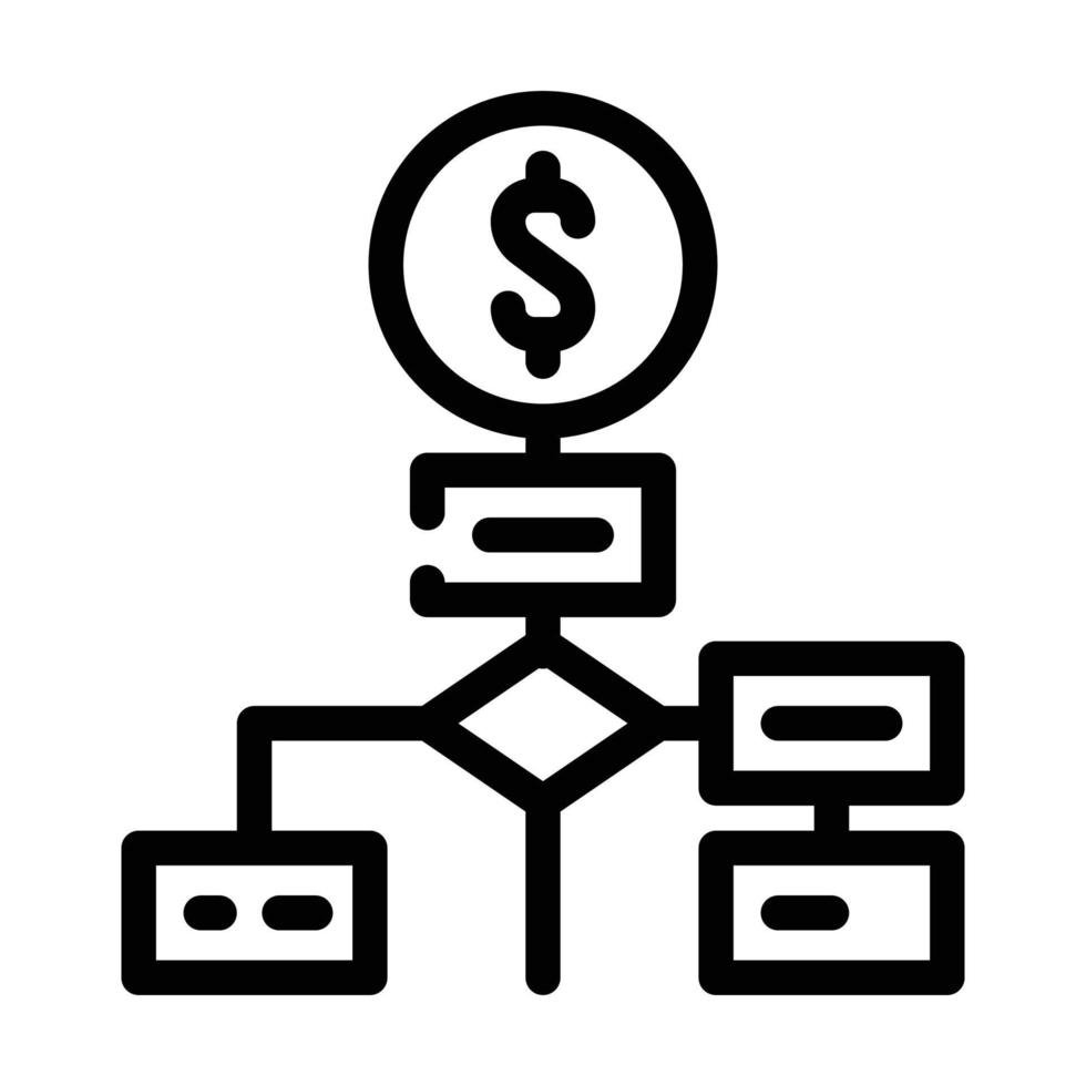 ilustração em vetor de ícone de linha de inteligência de negócios de estratégia