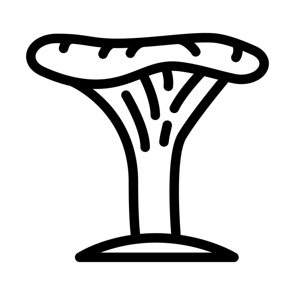 ilustração vetorial de ícone de linha de cogumelo chanterelle vetor