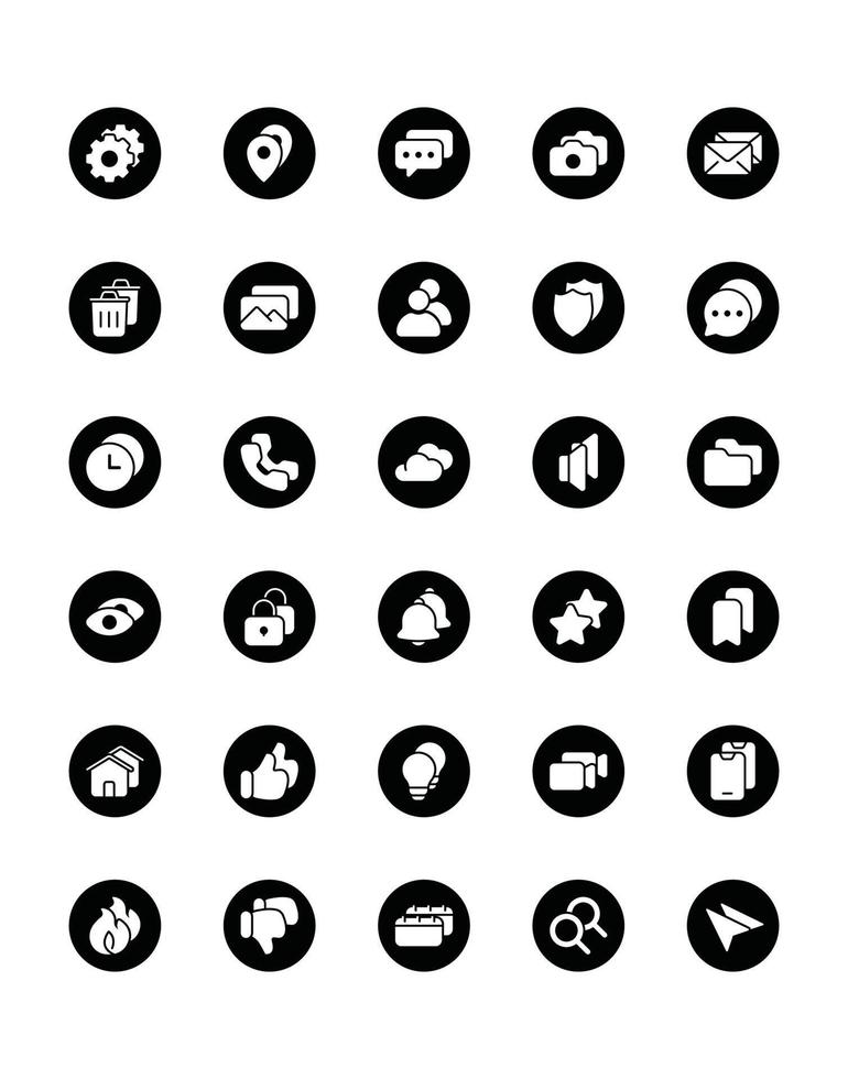 conjunto de ícones da interface do usuário 30 isolado no fundo branco vetor