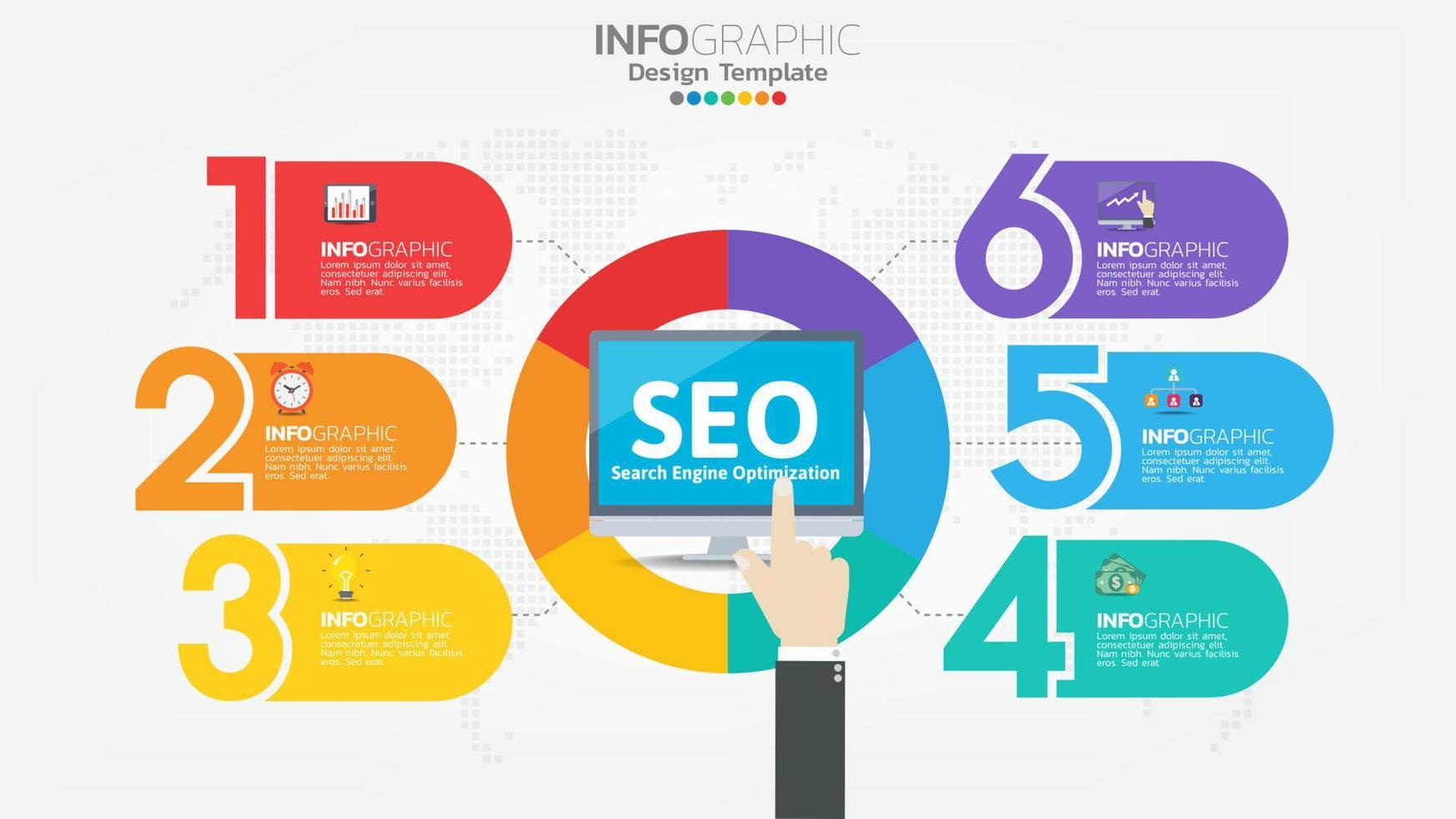 ícone da web seo search engine optimization banner para negócios e marketing vetor
