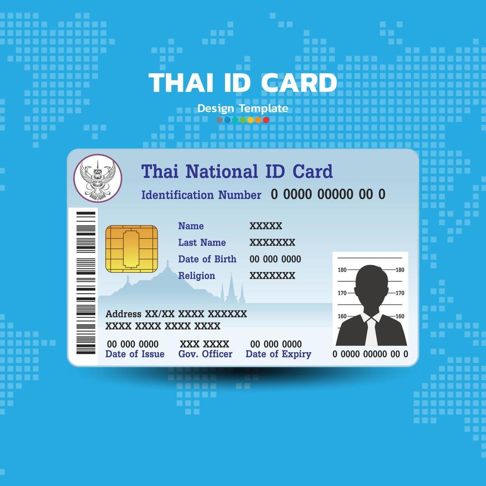 vetor de cartão de identificação tailandês para trabalhos de design infográfico.
