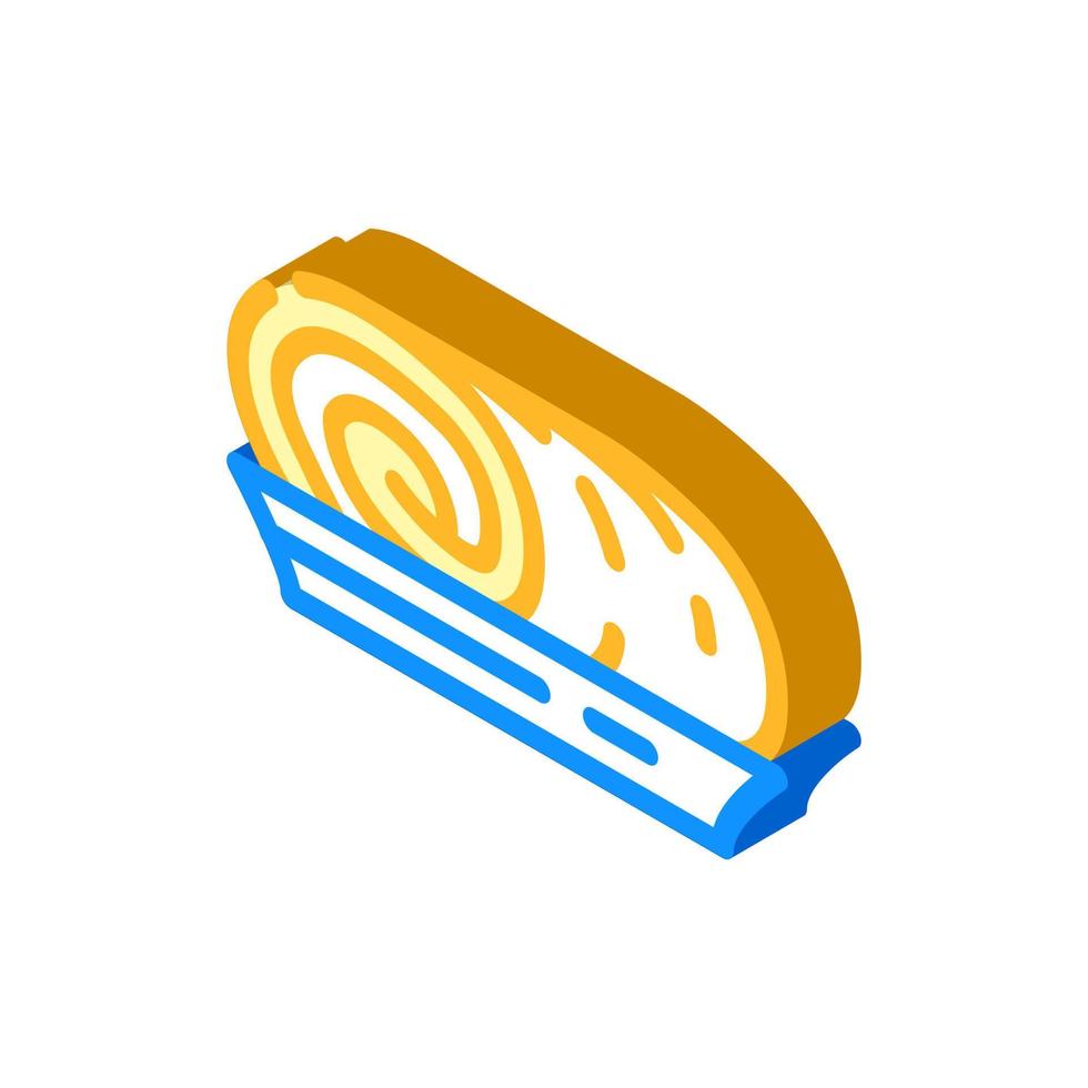 ilustração em vetor ícone isométrico de sobremesa de bolo de rolo
