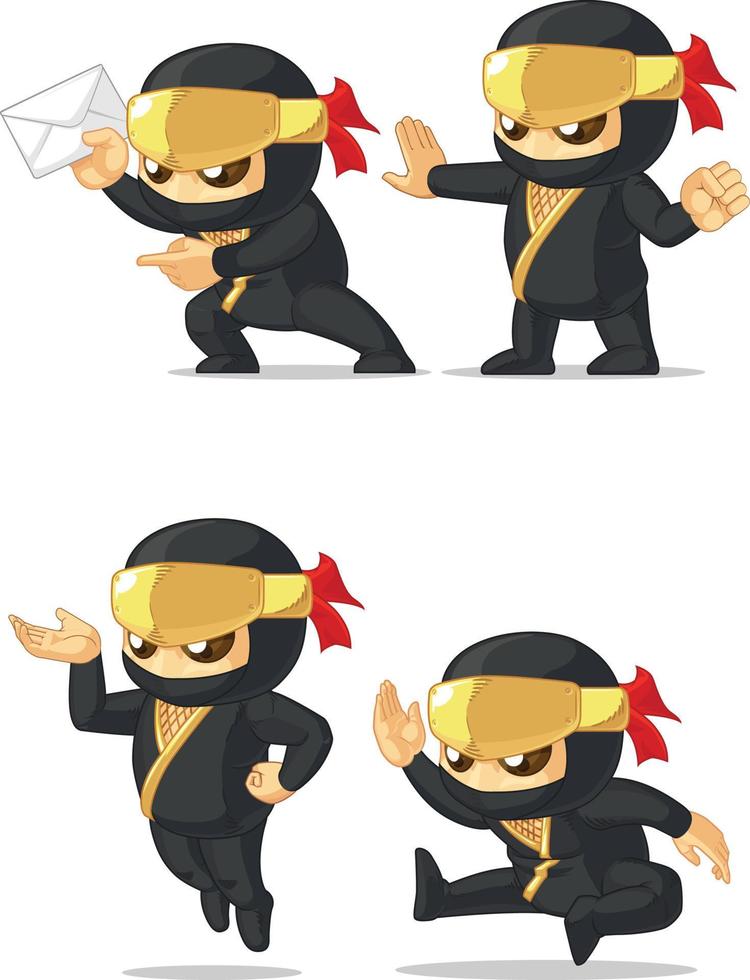 ninja mascote personalizável 8 vetor
