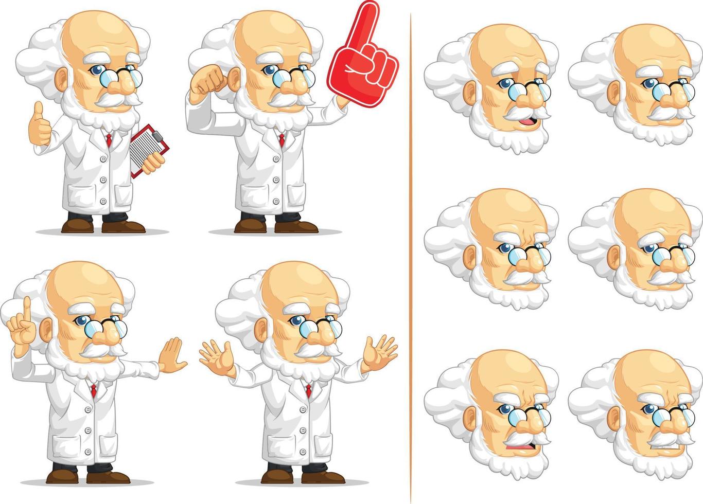 cientista ou professor mascote personalizável 4 vetor