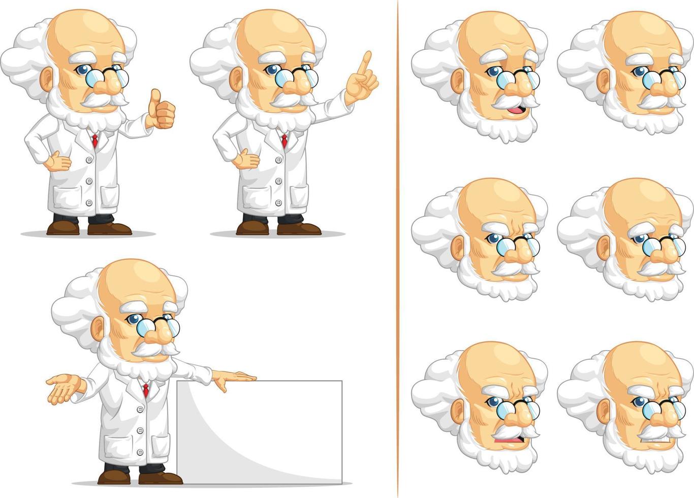 cientista ou professor mascote personalizável 6 vetor