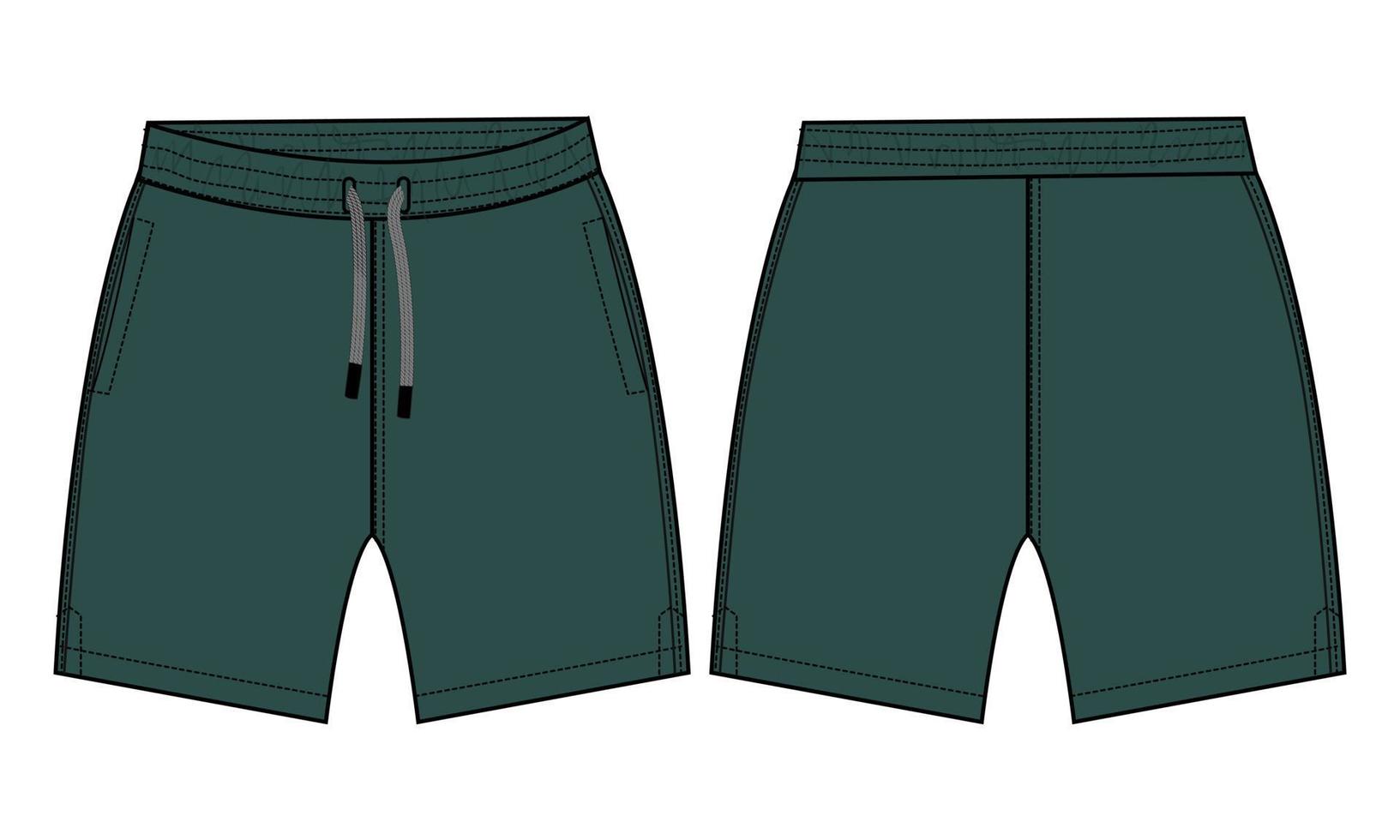 modelo de ilustração vetorial de desenho plano de moda técnica de shorts para meninos vetor