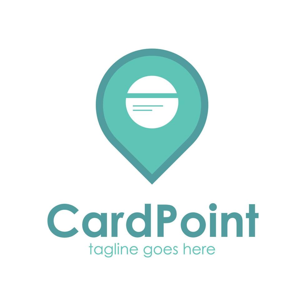 modelo de design de logotipo de ponto de cartão com ícone de localização, simples e exclusivo. perfeito para negócios, celular, localização, etc. vetor