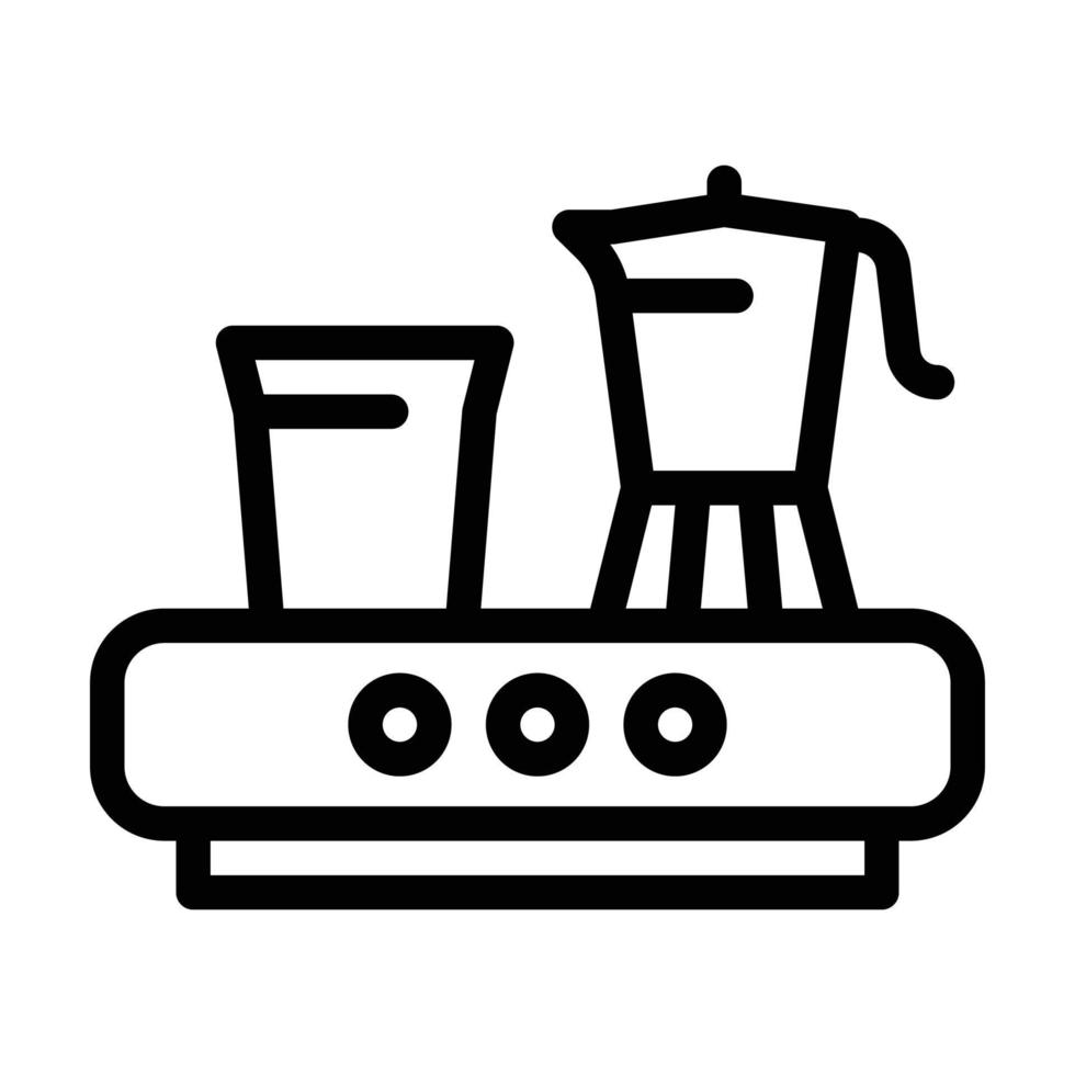 ilustração em vetor ícone de linha de máquina de bebida de café gêiser elétrico