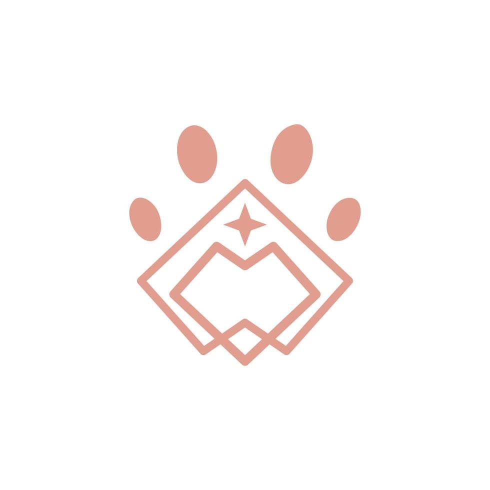 design de logotipo de amor de pata vetor