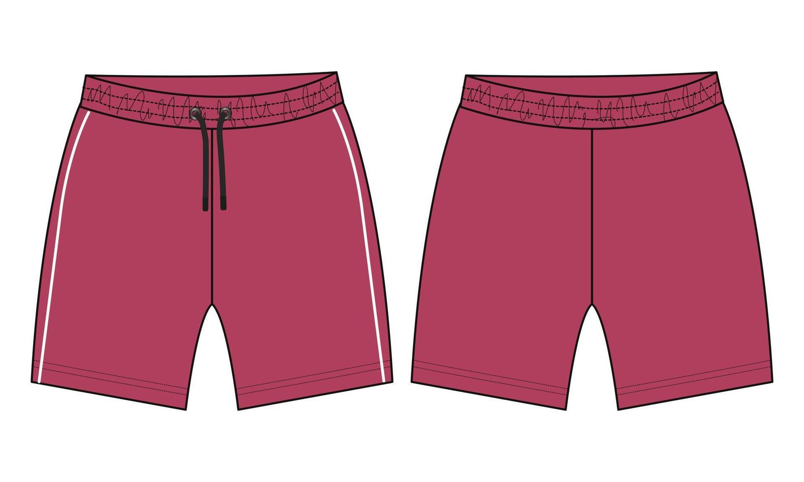 modelo de ilustração vetorial de desenho plano de moda técnica de shorts para meninos vetor