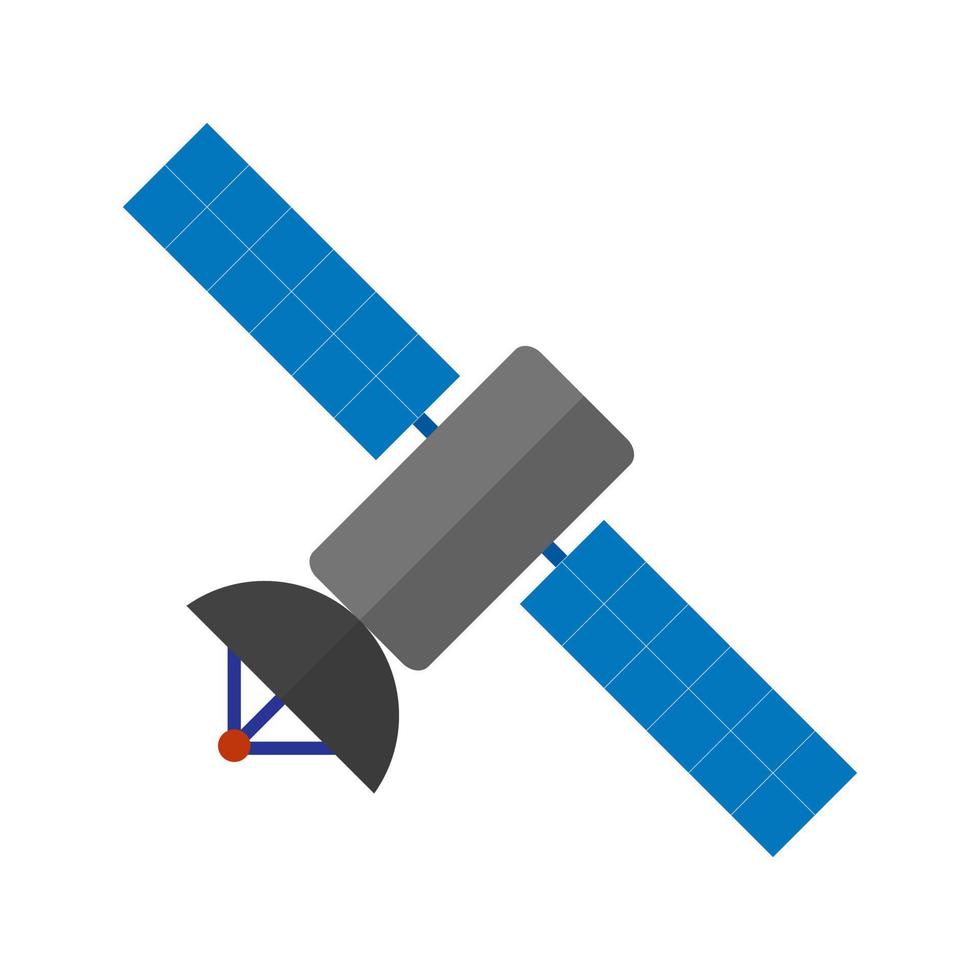 satélite e ícone multicolorido plano vetor