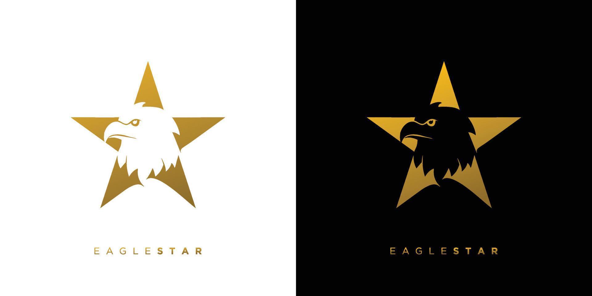 design de logotipo de estrela de águia elegante e atraente vetor