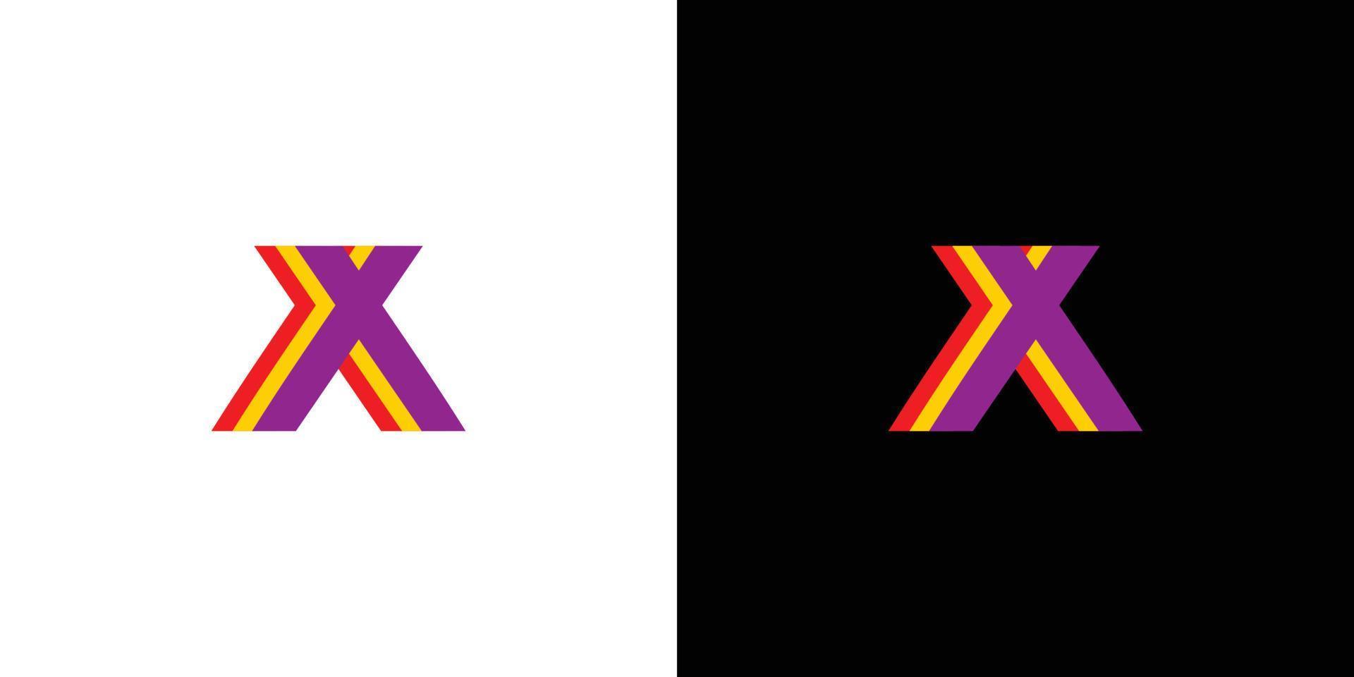 design de logotipo triplo x moderno e colorido vetor