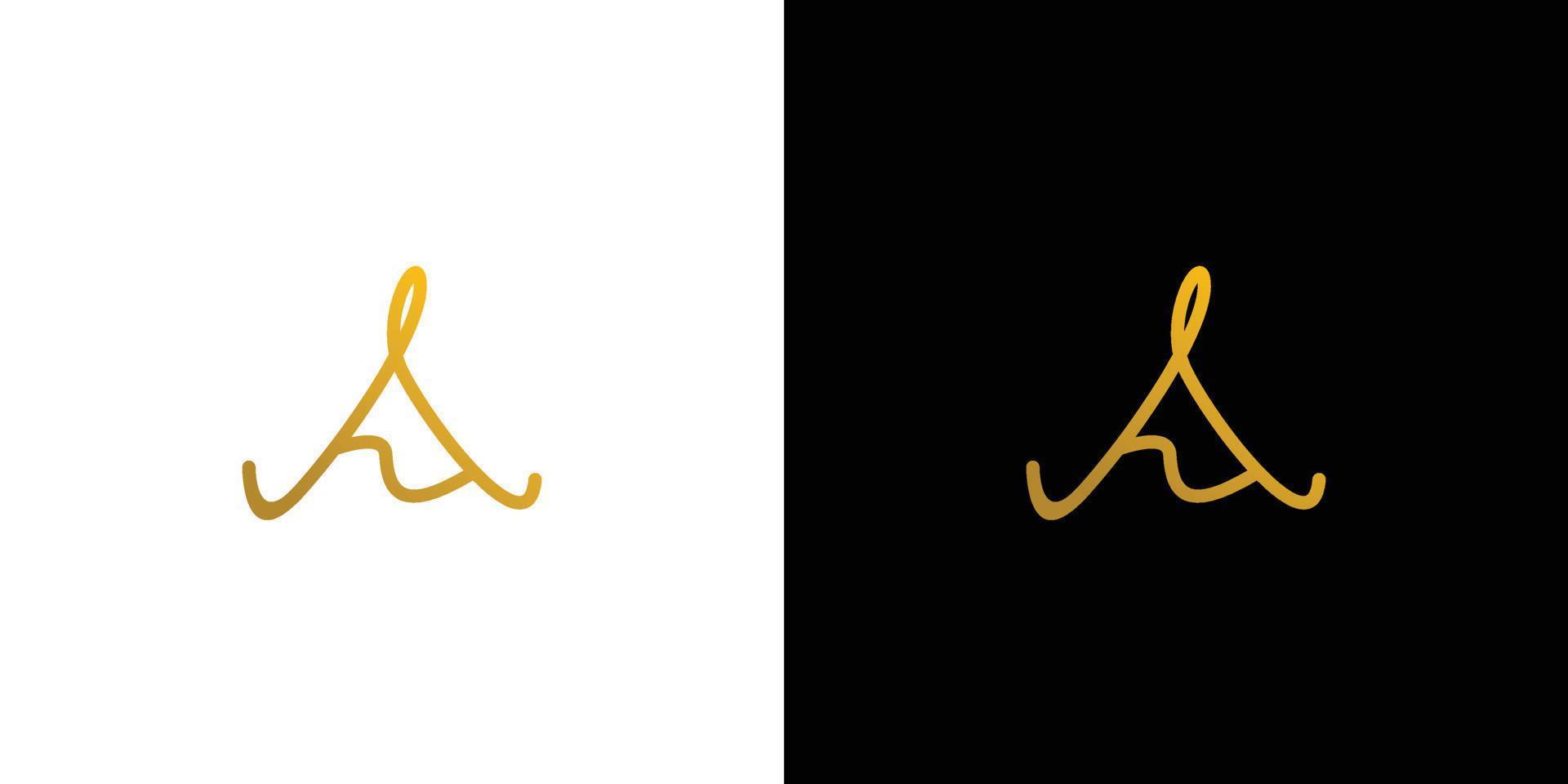 design de logotipo de iniciais de letra exclusivo e luxuoso vetor