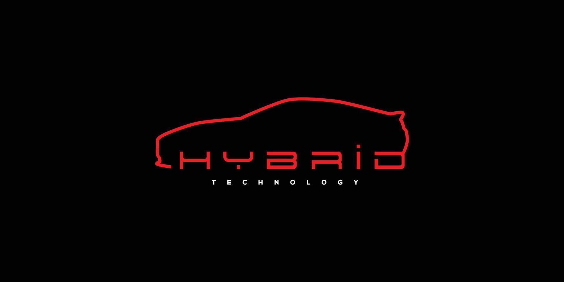 design de logotipo de tecnologia de carro futuro de tecnologia híbrida moderna vetor