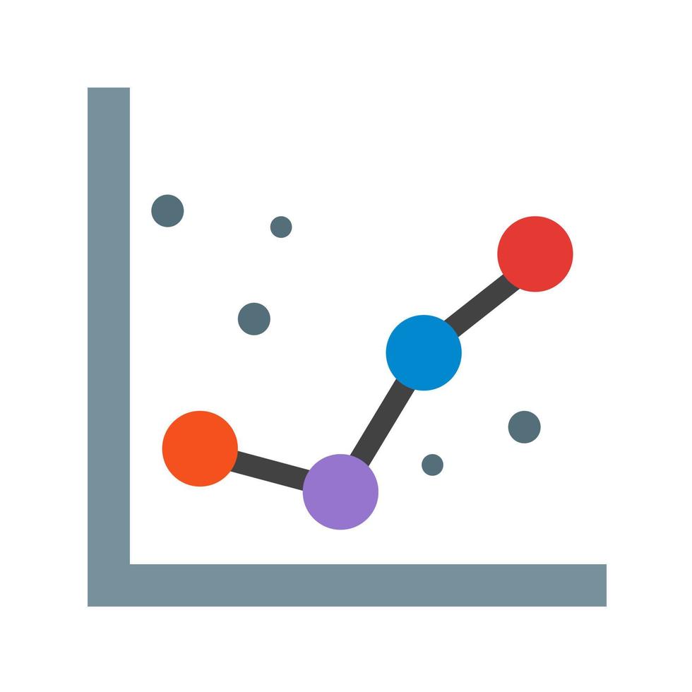 ícone multicolorido plano de gráficos pontilhados vetor