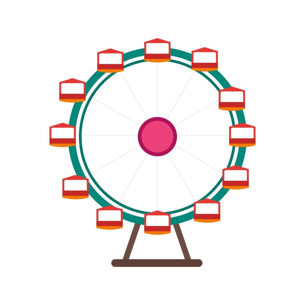 roda gigante plana ícone multicolorido vetor