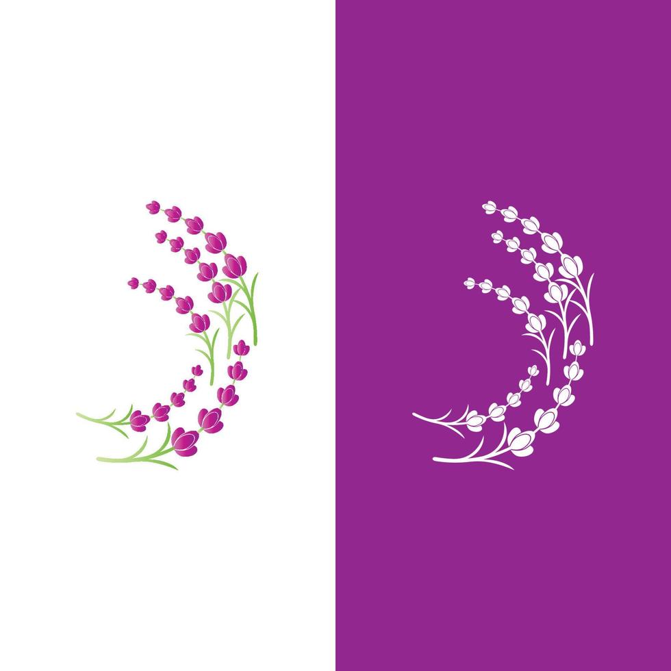 vetor de logotipo de flor de lavanda fresca