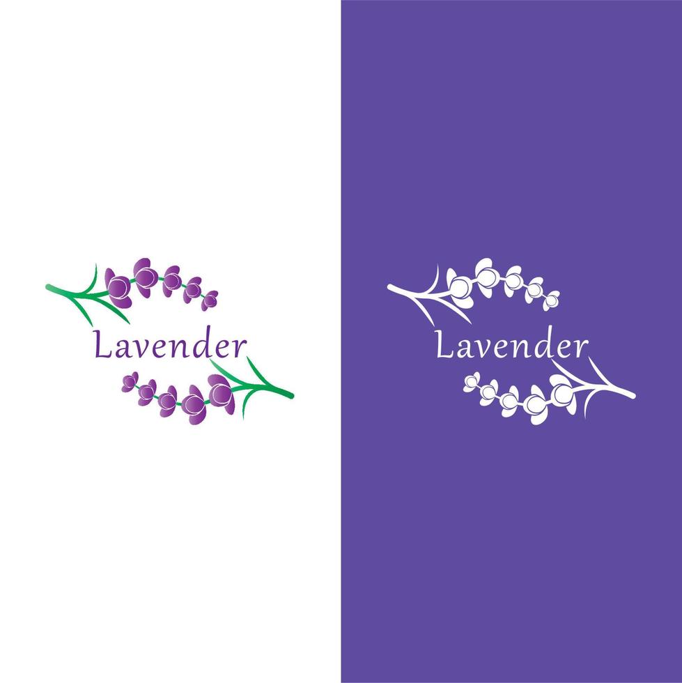 vetor de logotipo de flor de lavanda fresca