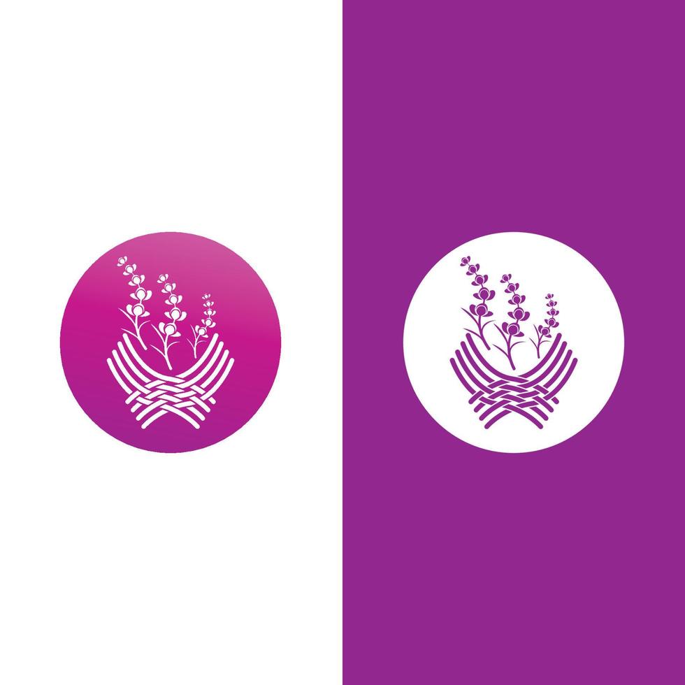 vetor de logotipo de flor de lavanda fresca