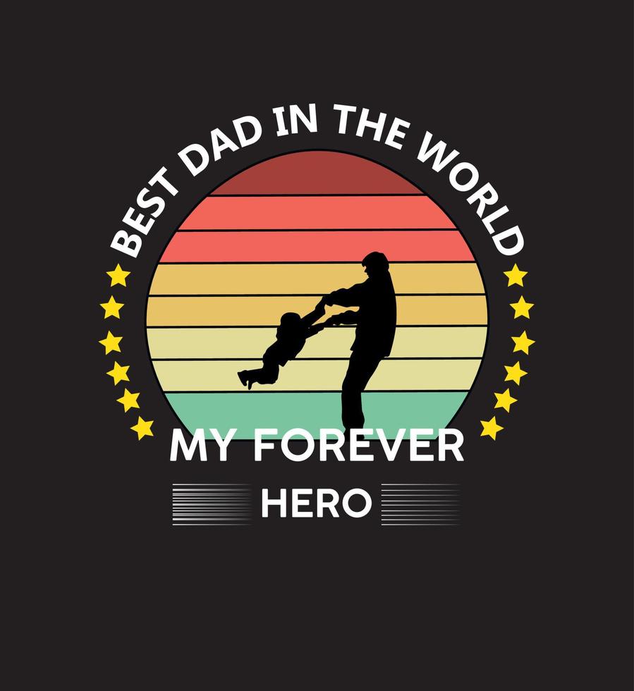 design de camiseta melhor pai do mundo vetor