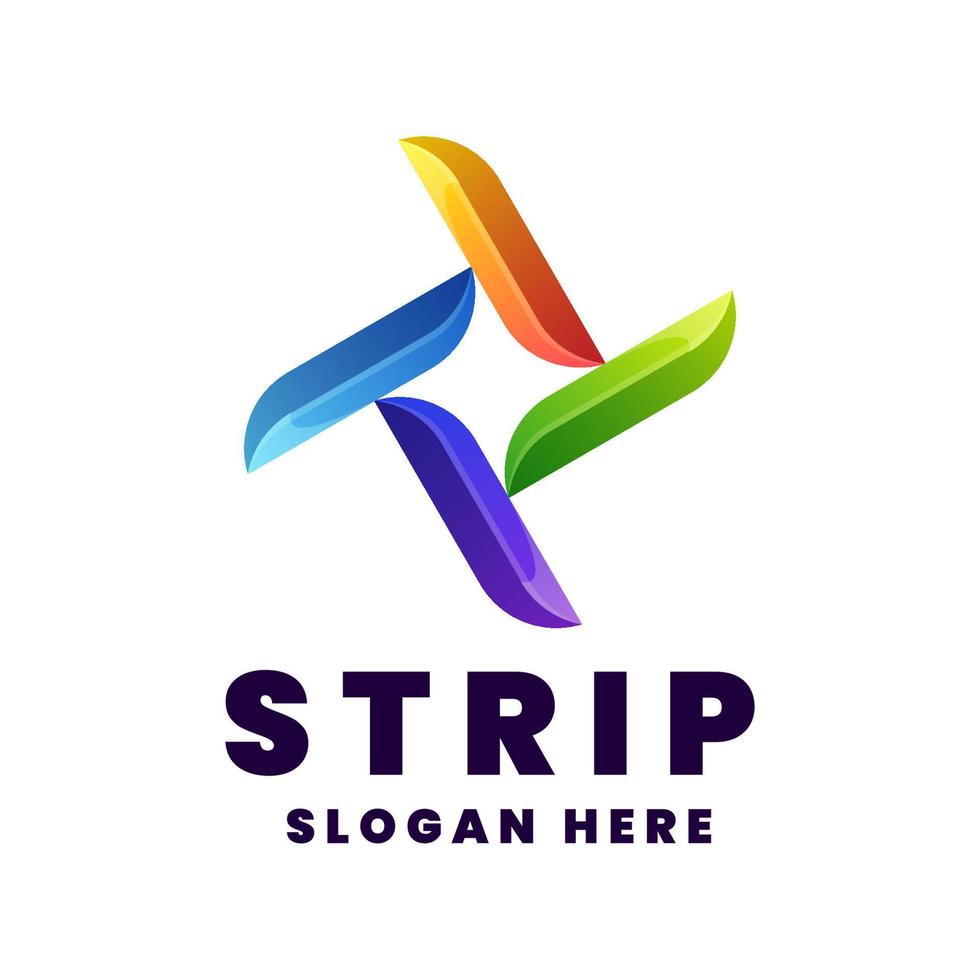 logotipo abstrato, estilo gradiente colorido vetor