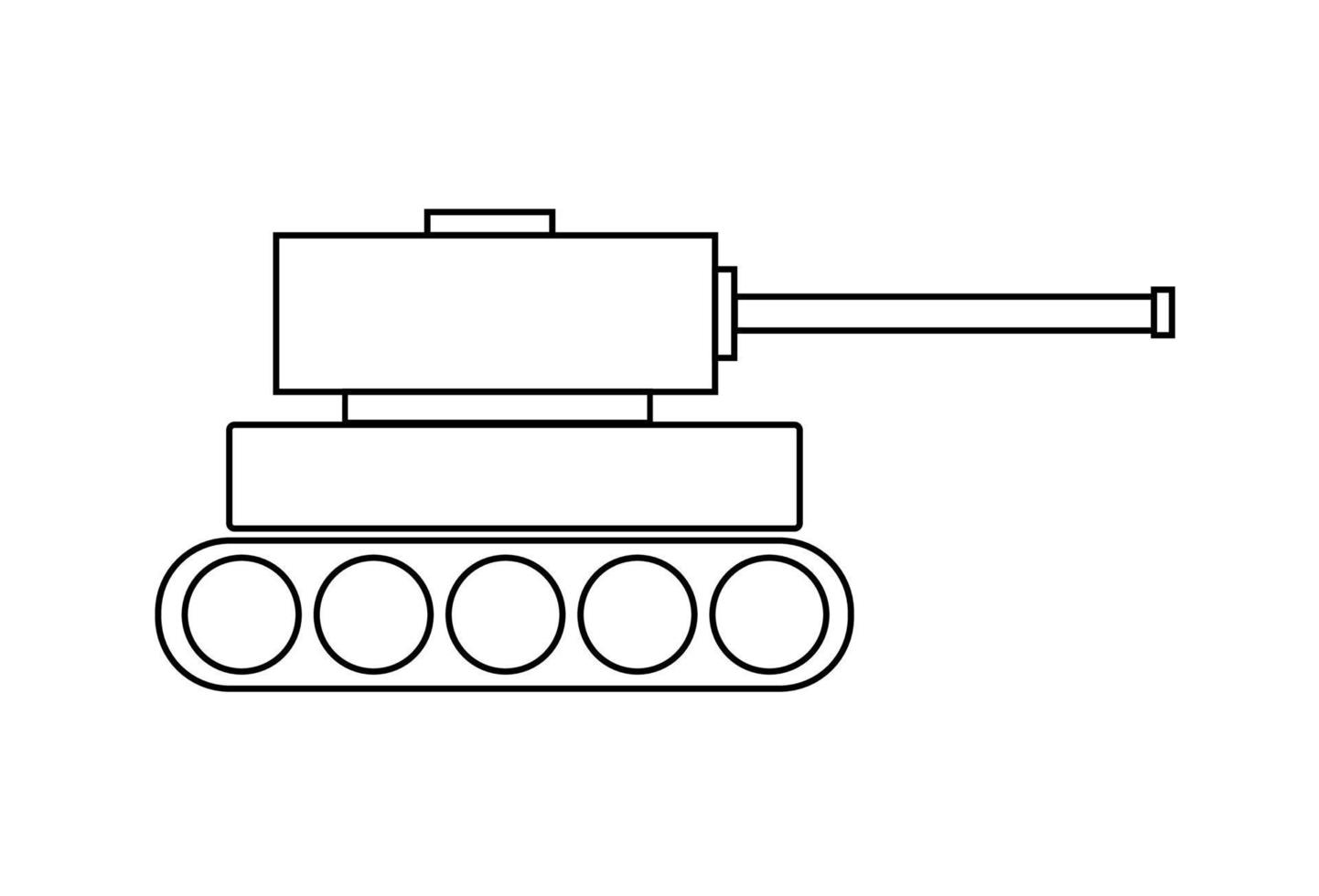 tanque militar de cor esverdeada. ilustração de tanque militar na guerra. ícone de vetor de tanque militar. tanque isolado no fundo branco.