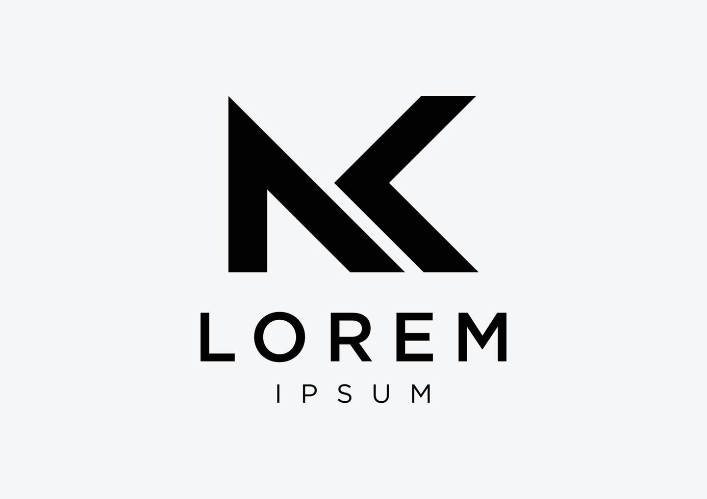 modelo de design de logotipo de letra nk iniciais. vetor