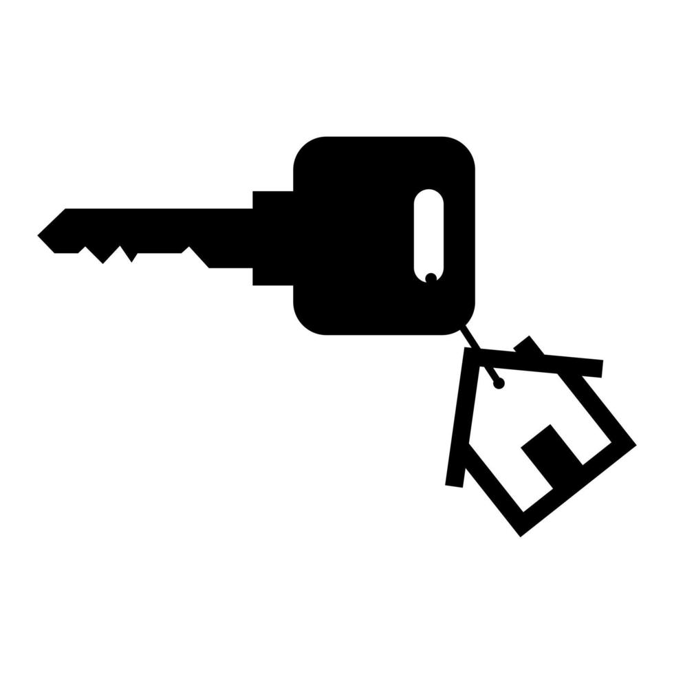 silhueta de casa chave antiga em fundo branco vetor