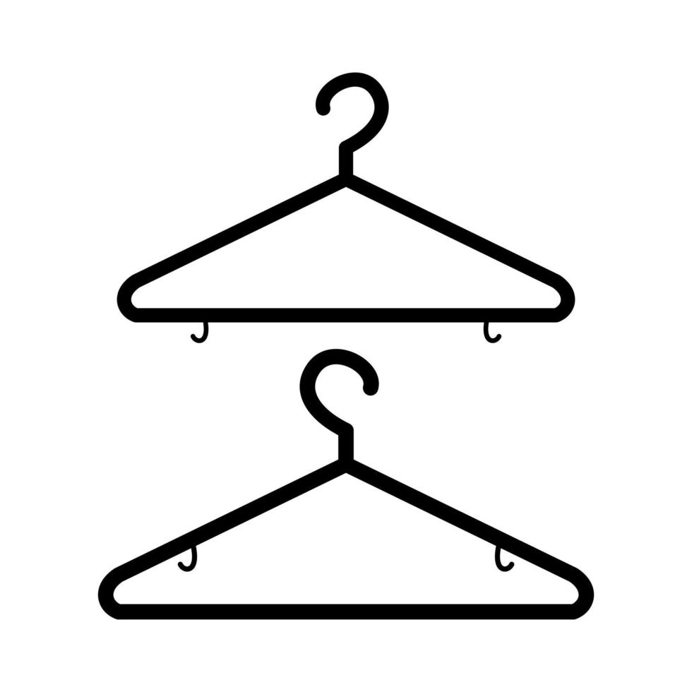 imagem de vetor de design plano de ícone de dois cabides de roupas
