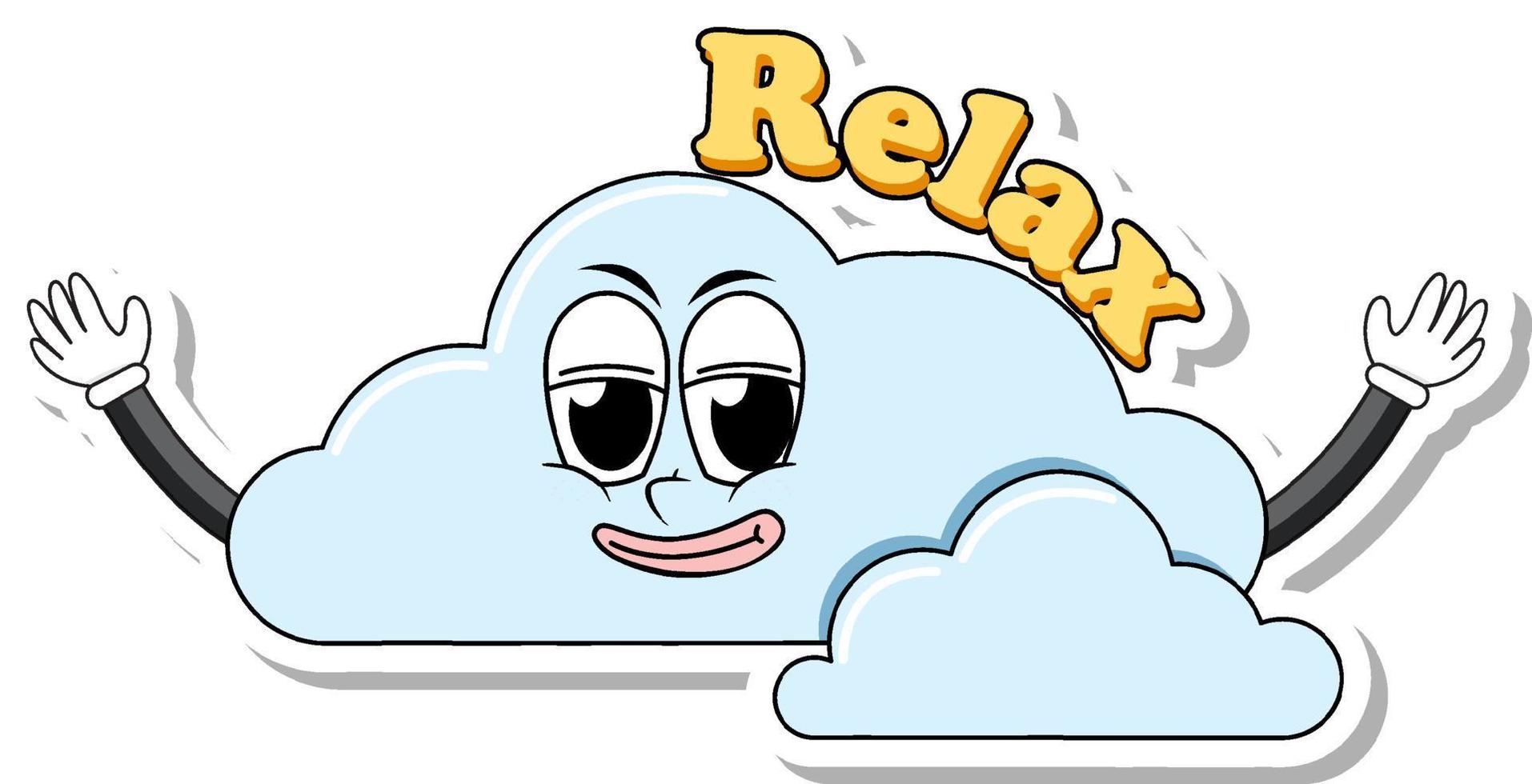 ícone de nuvem com o texto relaxe vetor
