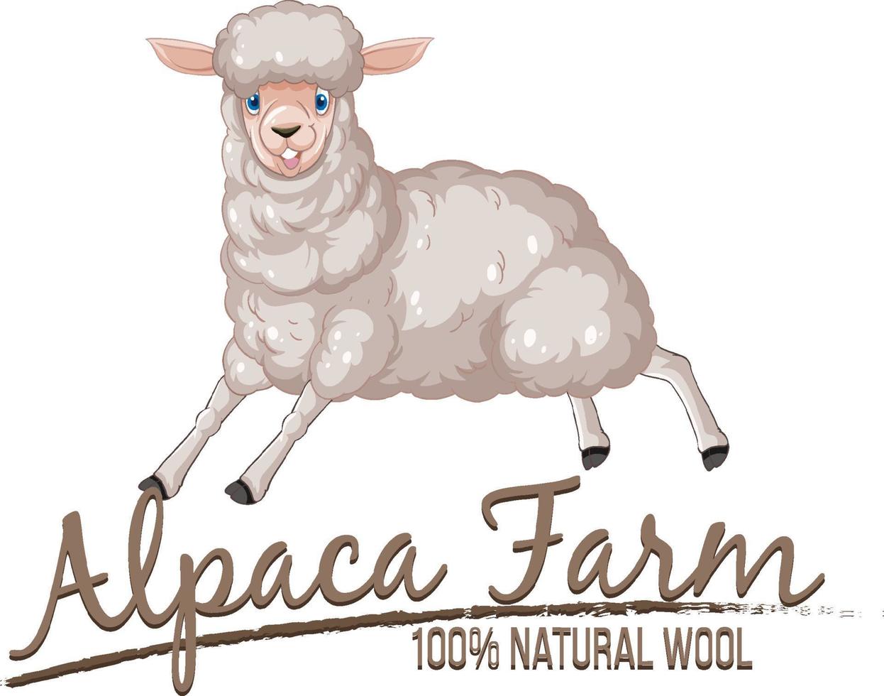 logotipo da fazenda de alpaca para produtos de lã vetor