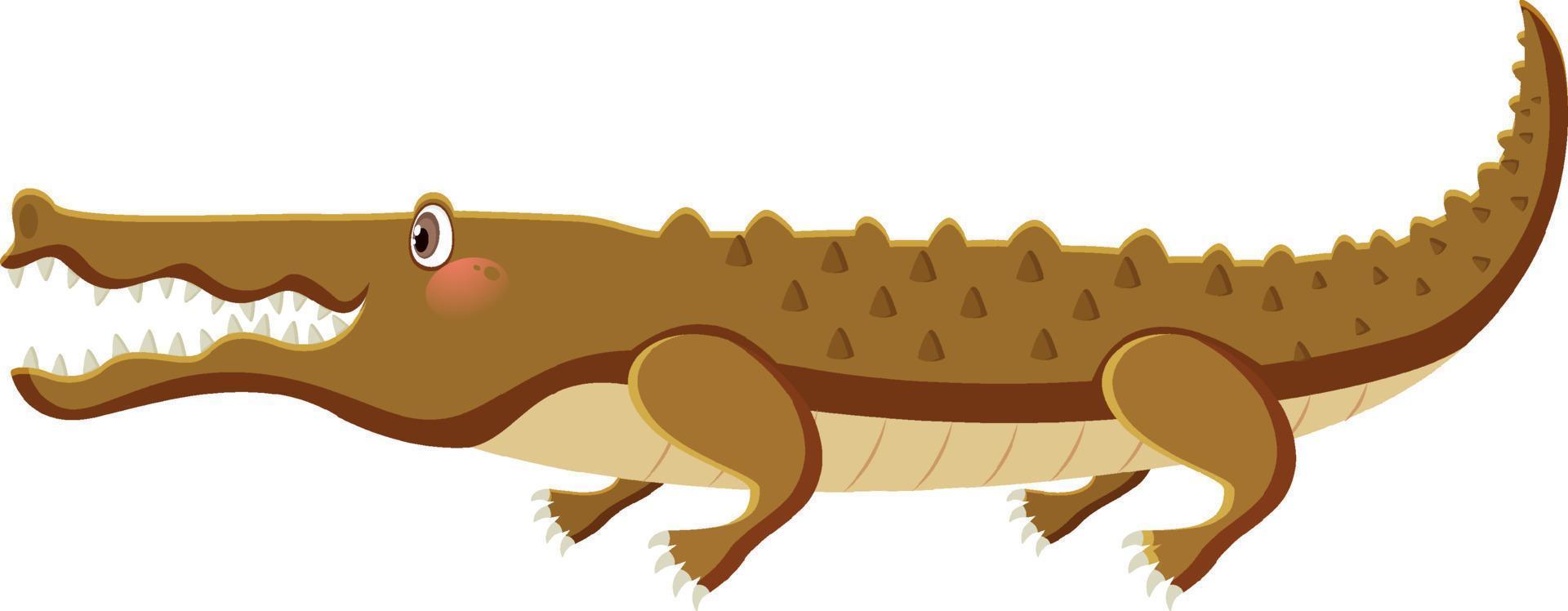 personagem de desenho animado de crocodilo bonito isolado vetor