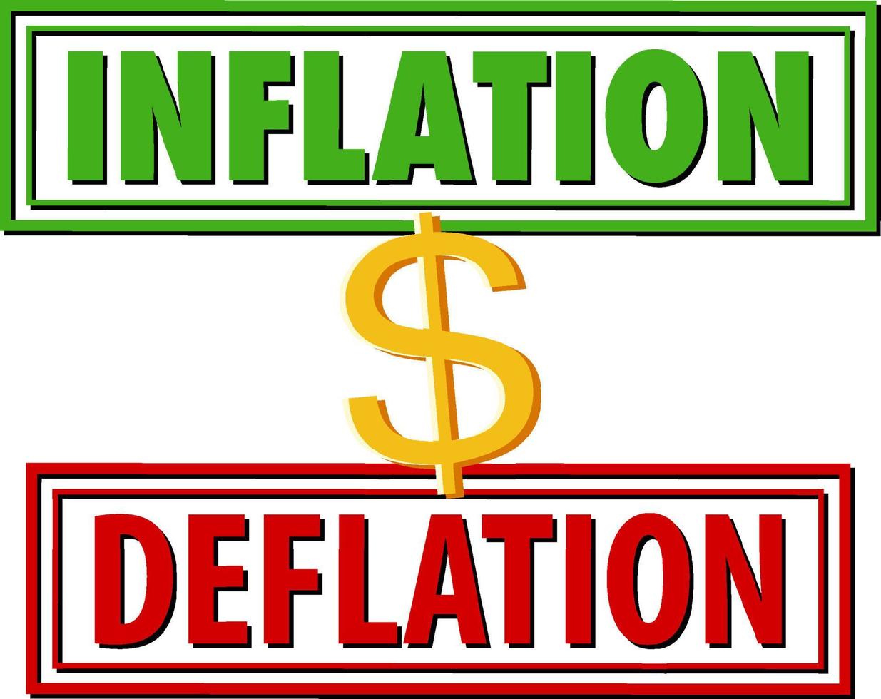 logotipo da fonte inflação vs deflação vetor