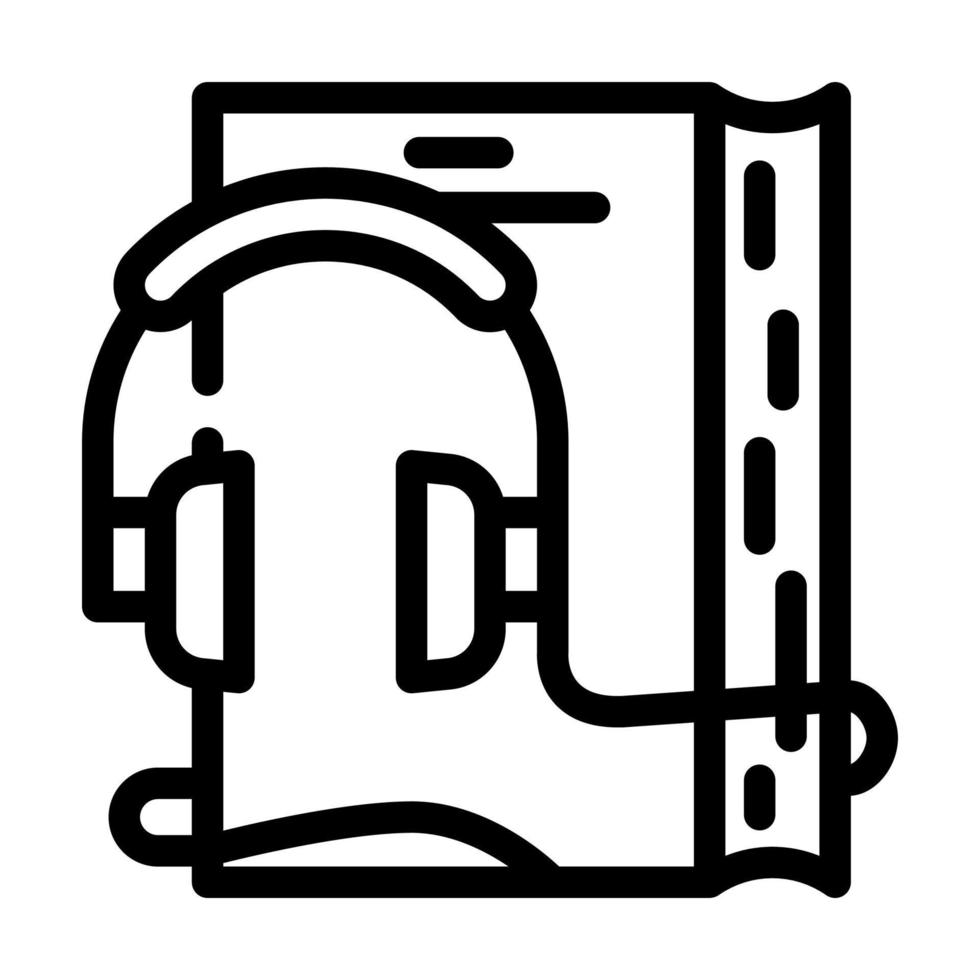 audiolivro para ilustração vetorial de ícone de linha de autoestudo vetor