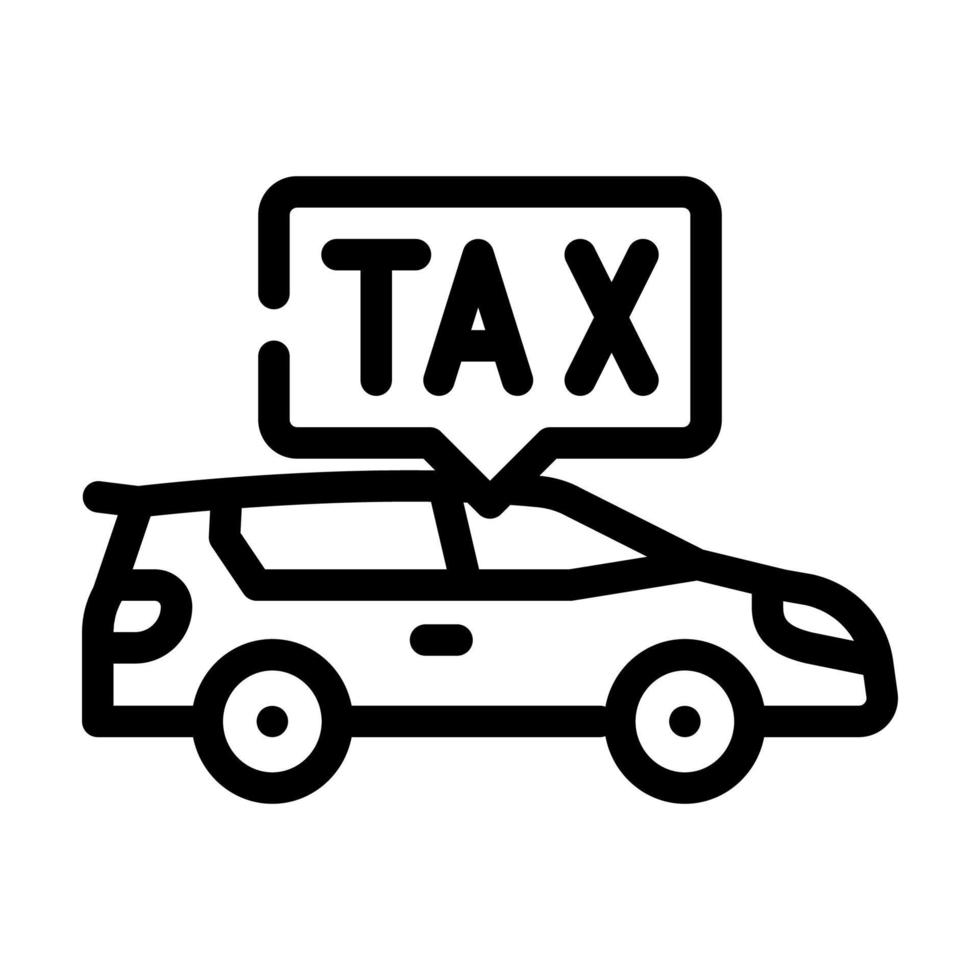 ilustração em vetor ícone de linha de imposto de carro