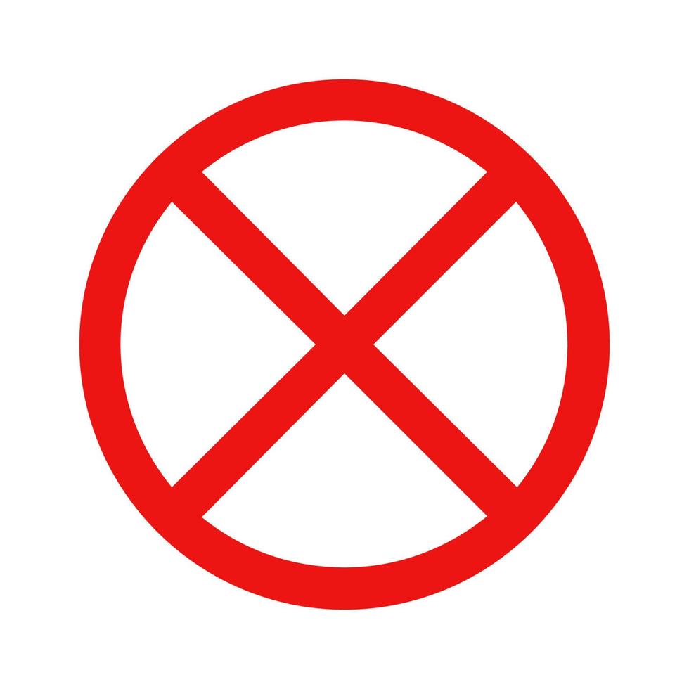sinal de proibição ilustrado em fundo branco vetor