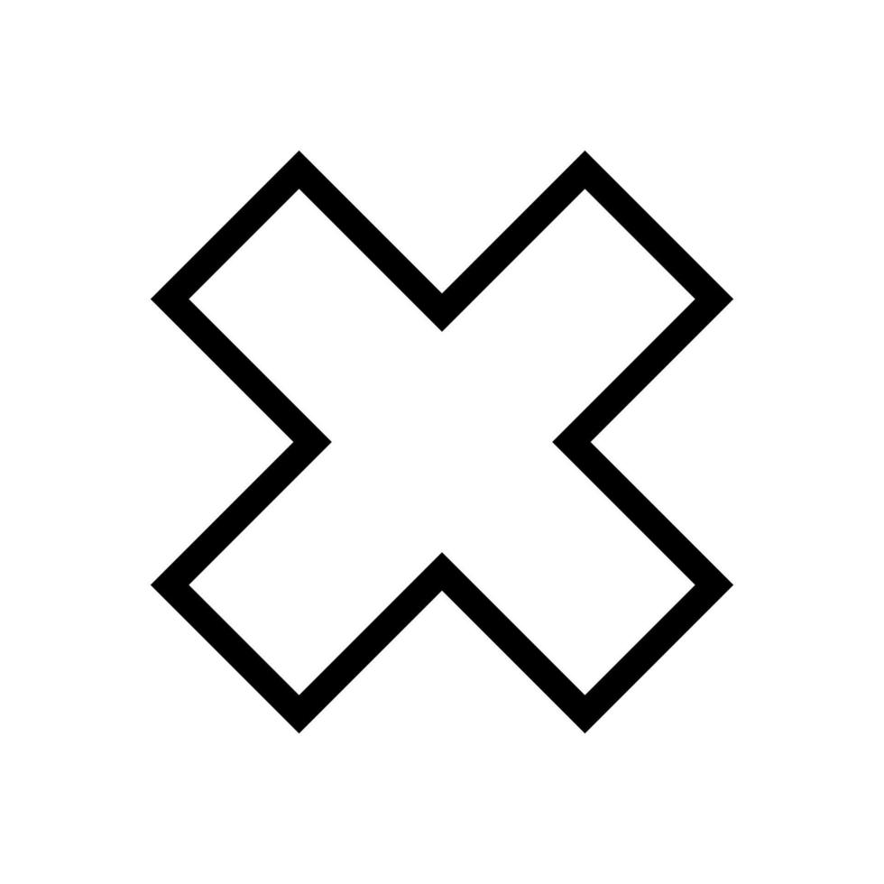 símbolo de erro ilustrado em fundo branco vetor