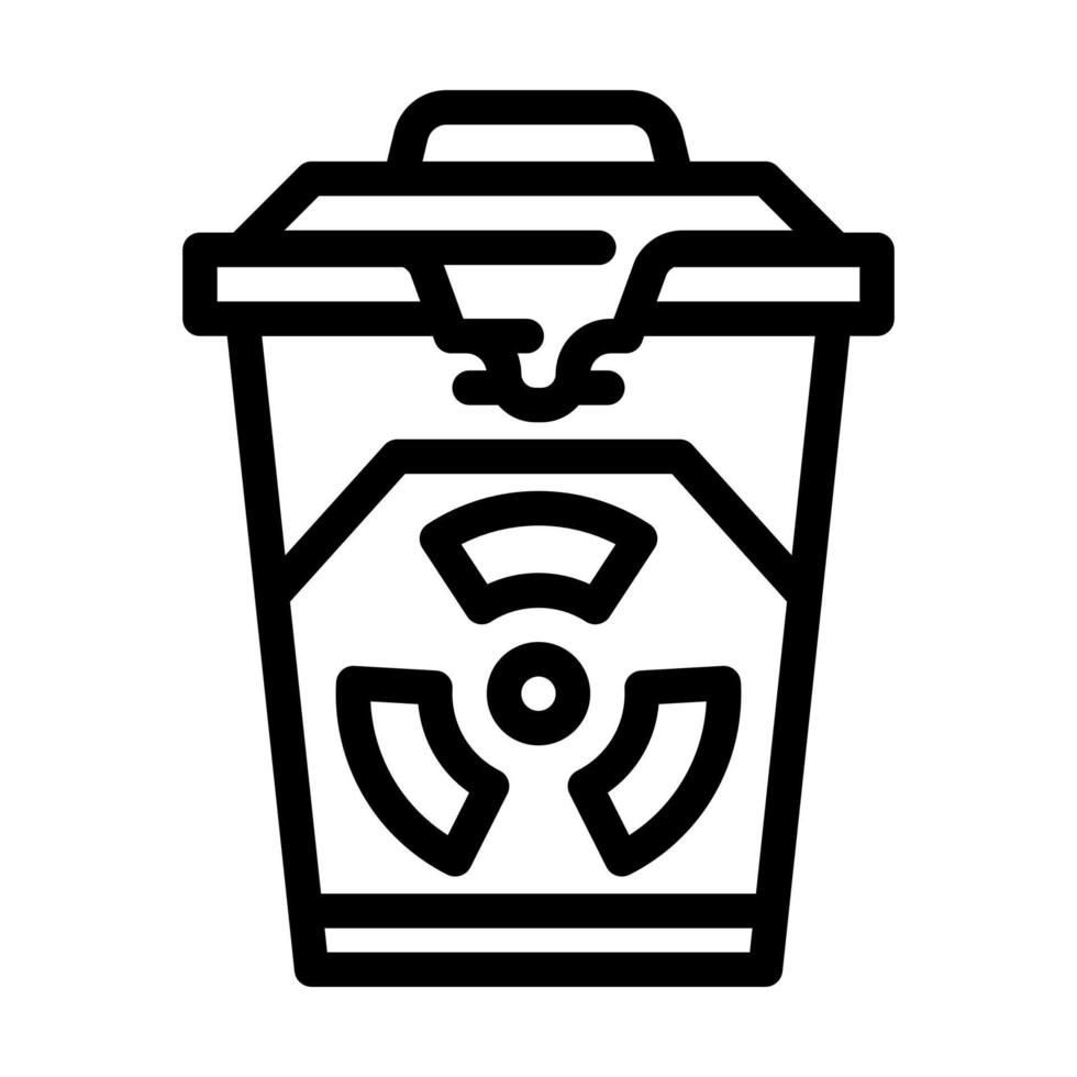 ilustração vetorial de ícone de linha de contêiner de resíduos perigosos vetor