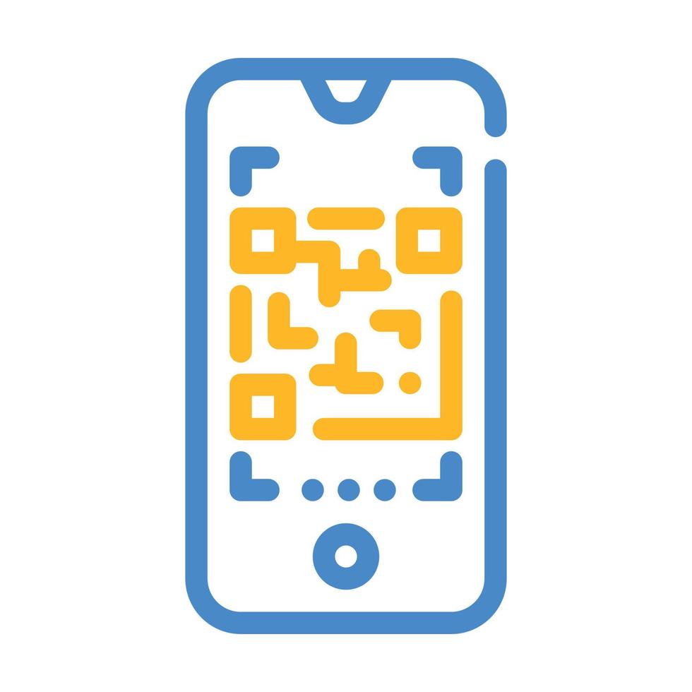 ilustração em vetor ícone de cor do scanner de código qr