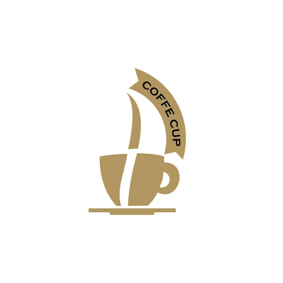 pr design de café, logotipo simples e minimalista. copo de ícone vetorial com bebida vetor