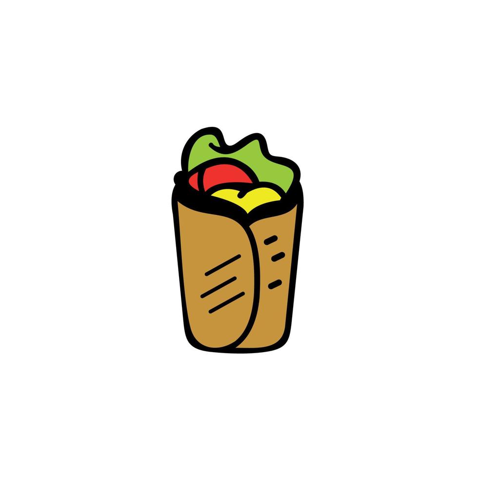 ícone de taco de fast food, rótulo para restaurante de design de menu ou café vetor