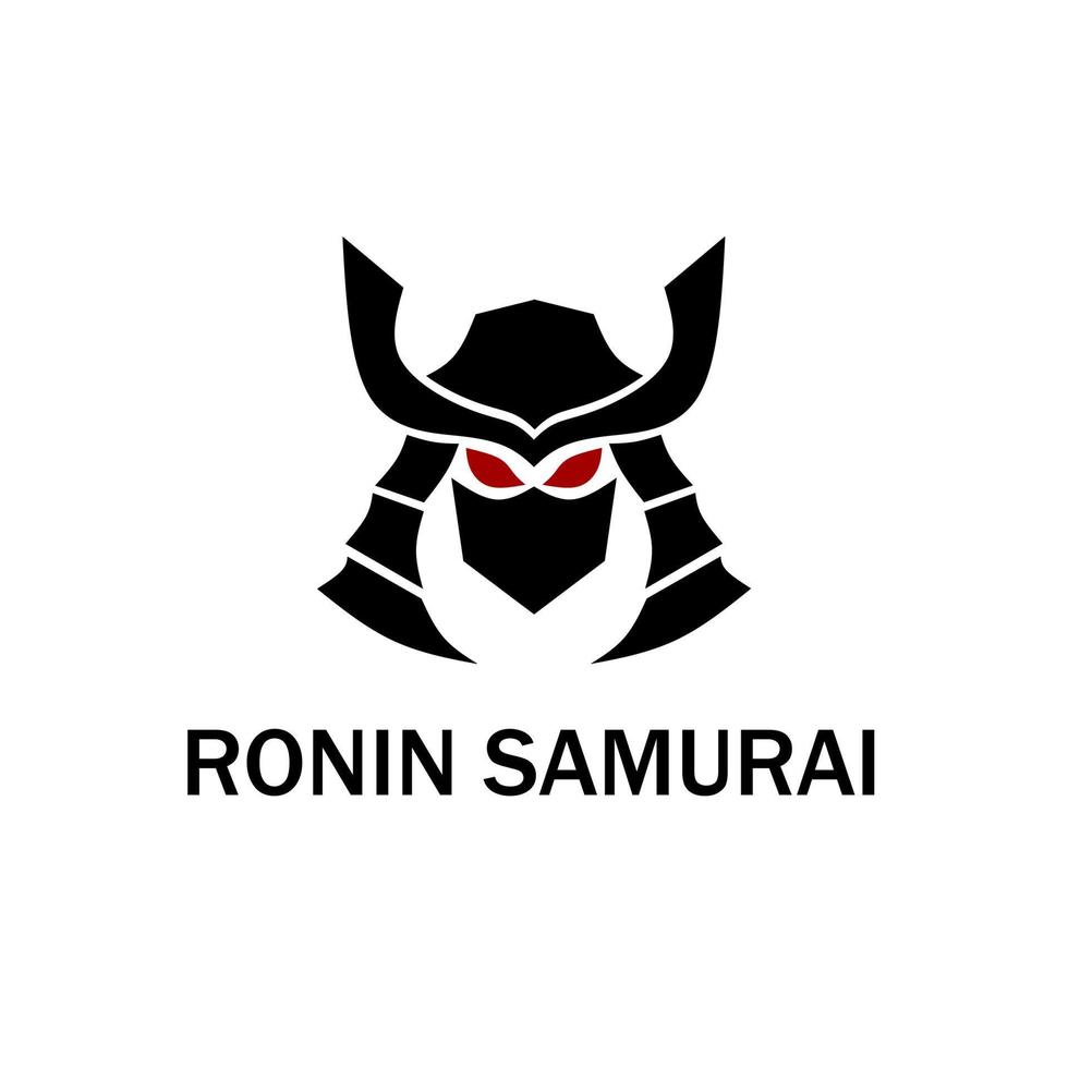 gráfico de ilustração vetorial do modelo de logotipo ronin samurai mask do japão vetor