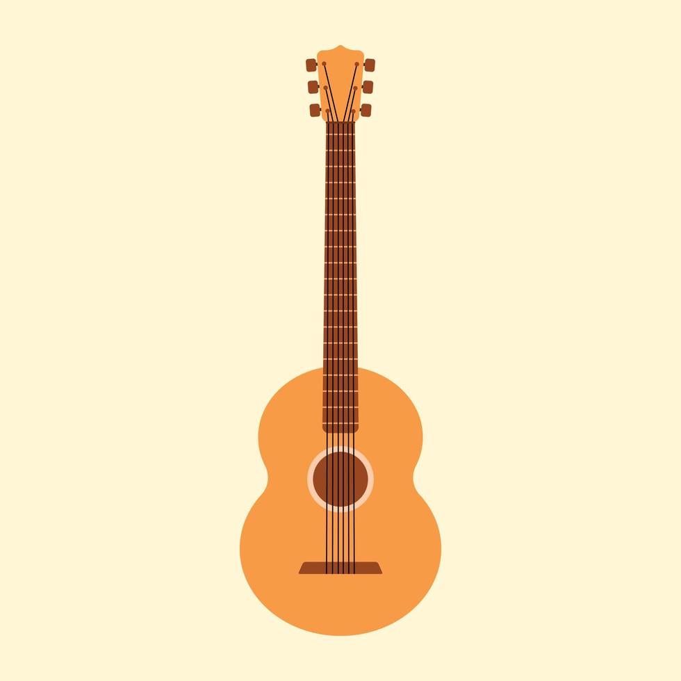 ilustração em vetor plana de ícone de guitarra clássica