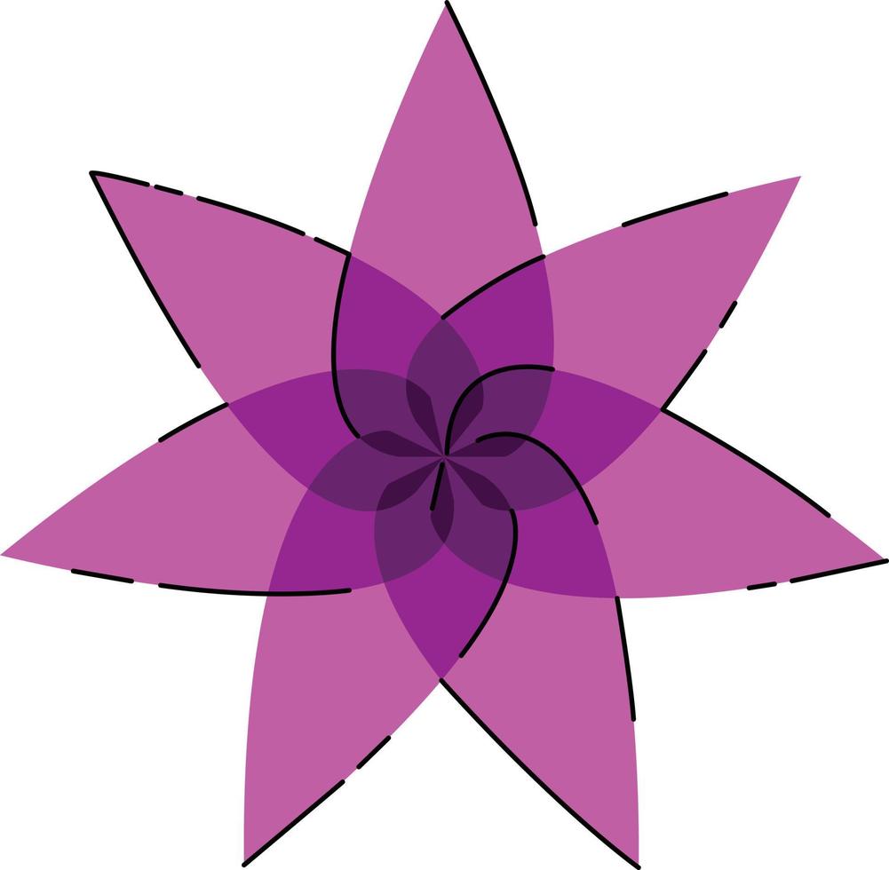ícone simples de flor roxa para ornamento gráfico vetor